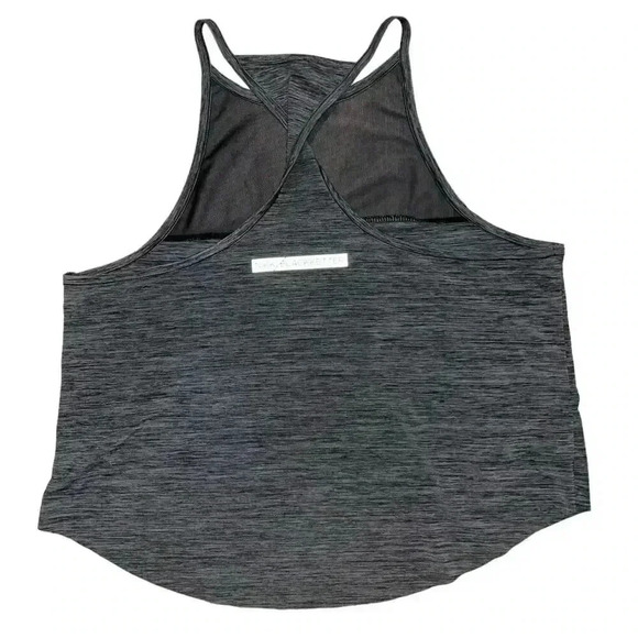 Gymshark x Nikki Blackketter Twist Back Tank Top Size Medium High Neck Gray Mesh - Picture 2 of 8